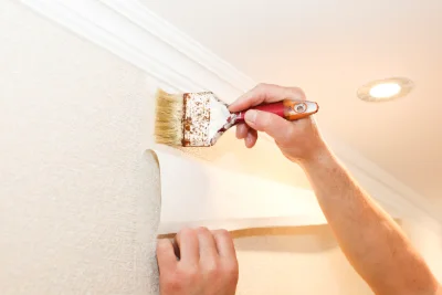 Pose de papier peint à Barnave — revêtements muraux et toiles de verre
